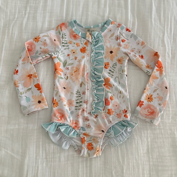 Floral Rashguard One-Piece - Picture 1 of 4